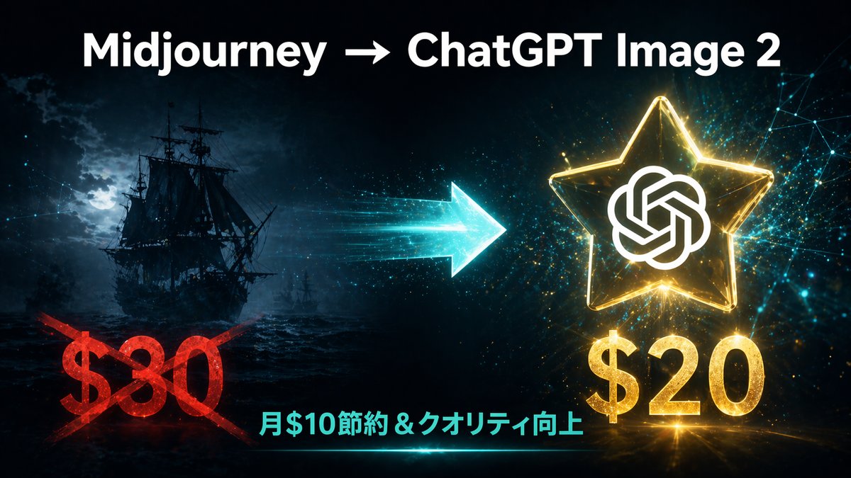 Midjourneyを解約してChatGPT Image 2に乗り換えたビジュアル