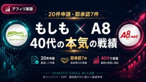 もしもアフィリエイトとA8.netを20件比較した実体験