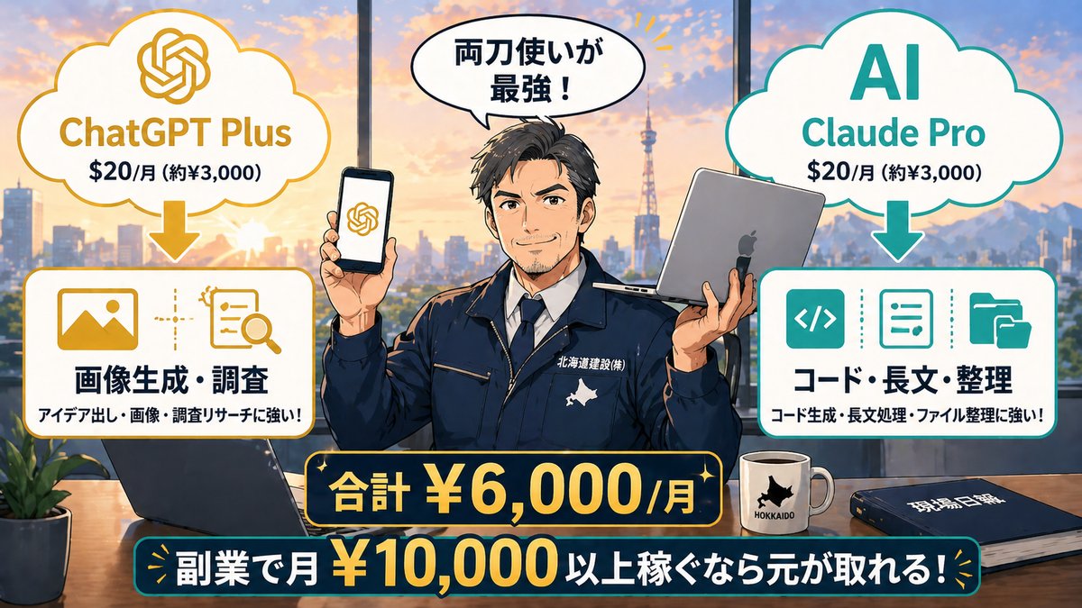 ChatGPT Plus と Claude Pro の両刀使い