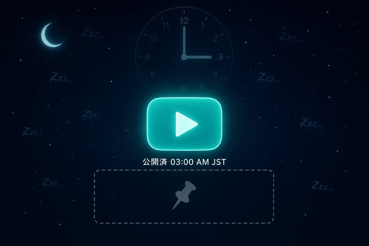 3時公開YouTubeの固定コメント貼り忘れシーン