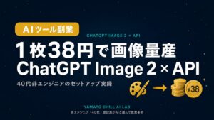 ChatGPT Image 2 をAPIで動かしたら1枚38円で画像量産 40代非エンジニアのセットアップ実録 アイキャッチ
