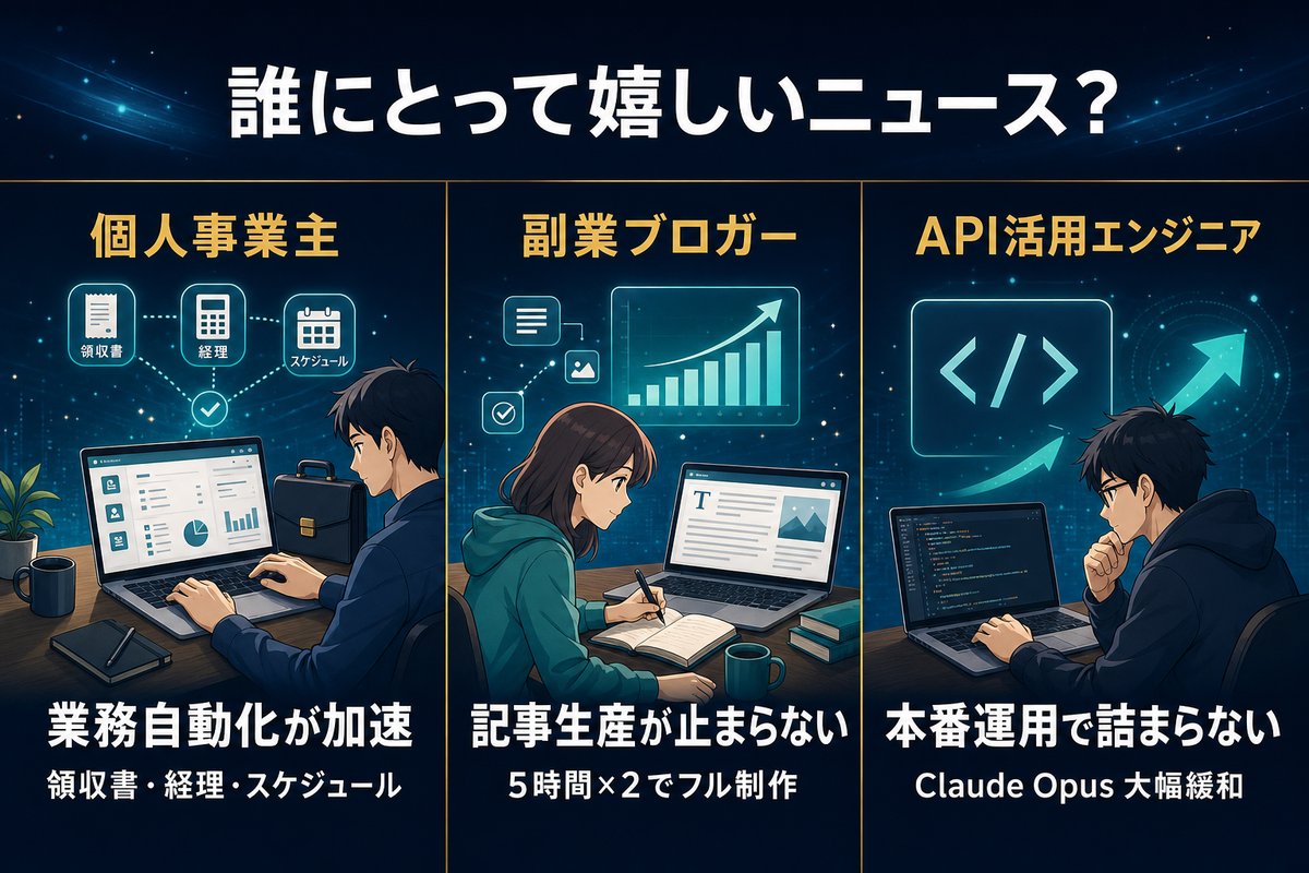 誰にとって嬉しいニュース？
