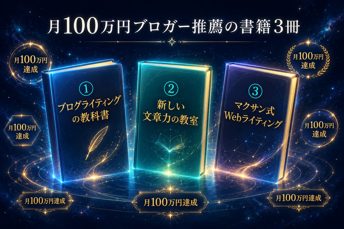 月100万円ブロガー推薦の書籍3冊