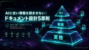 AIに古い情報を読ませないClaude Codeドキュメント設計5原則 索引・戦略・実務の3層md構造アイキャッチ