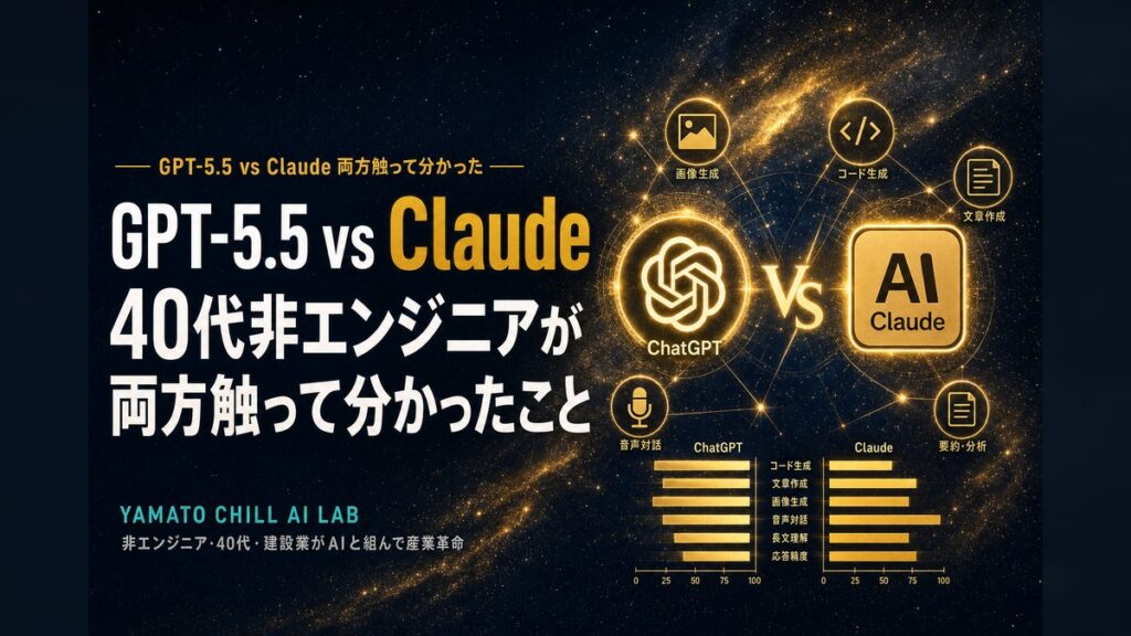 GPT-5.5 vs Claude 40代非エンジニアが両方触って分かったことのアイキャッチ