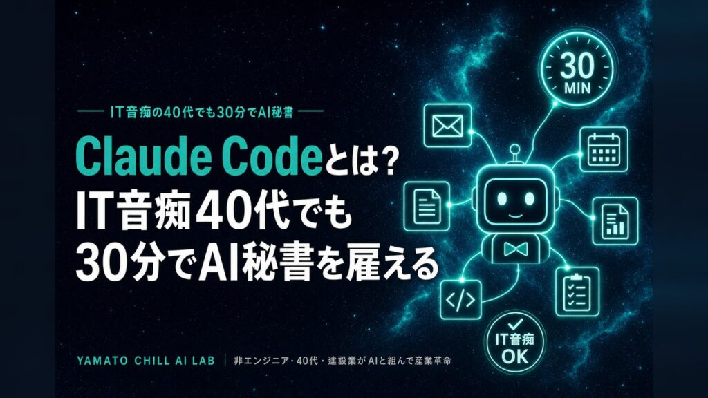 Claude CodeとはIT音痴の40代でも30分でAI秘書を雇えるアイキャッチ