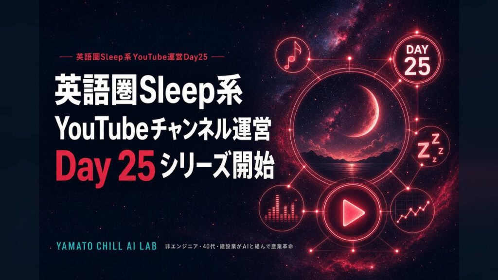英語圏Sleep系YouTubeチャンネル運営Day25のアイキャッチ