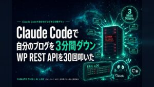 Claude Codeで自分のブログを3分間ダウンさせた失敗談のアイキャッチ