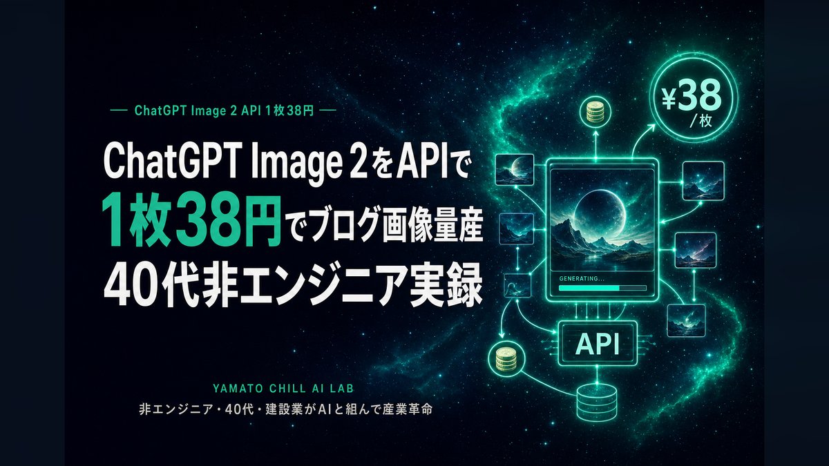ChatGPT Image 2をAPIで動かして1枚38円でブログ画像量産のアイキャッチ