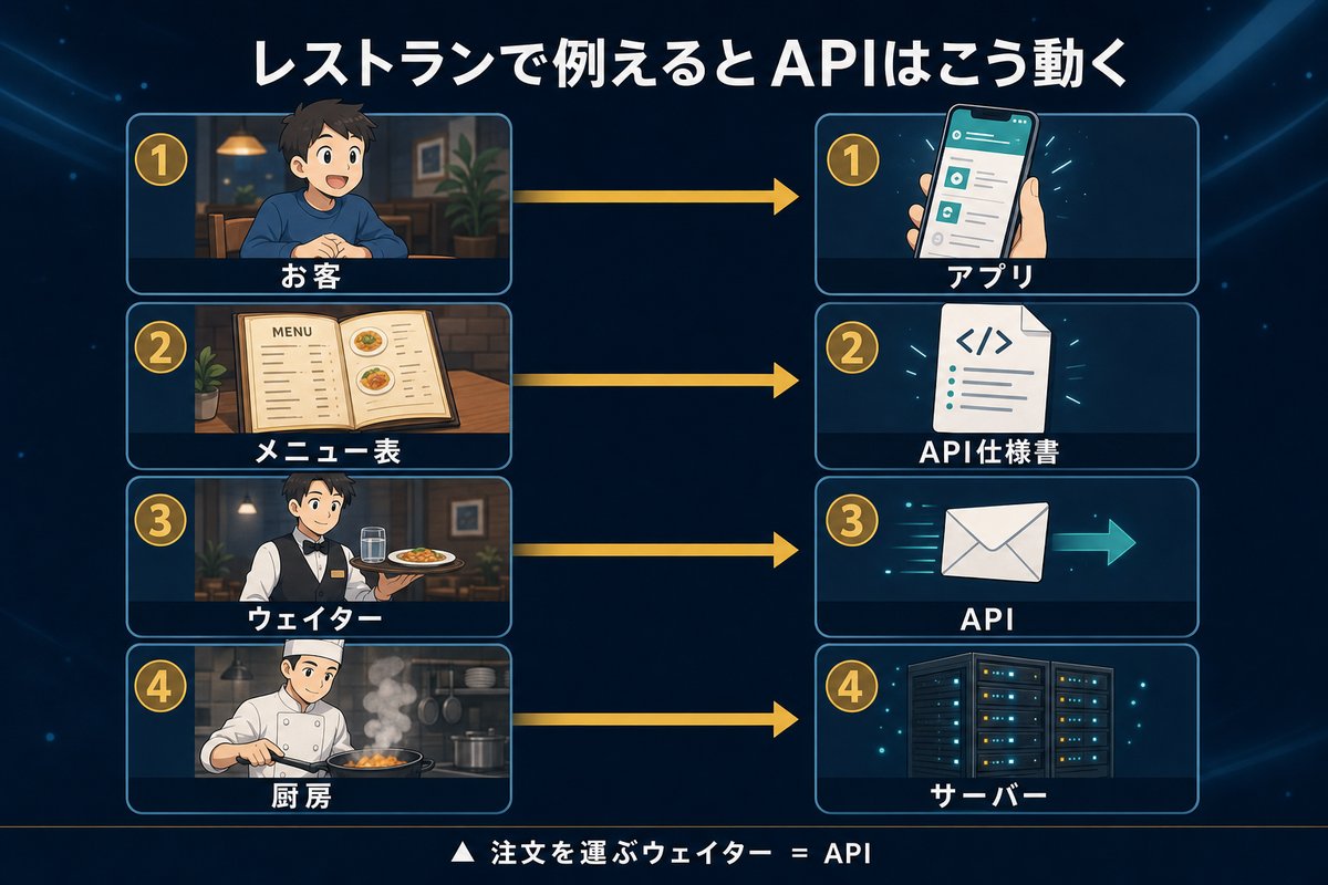 レストランで例えるAPIの動き