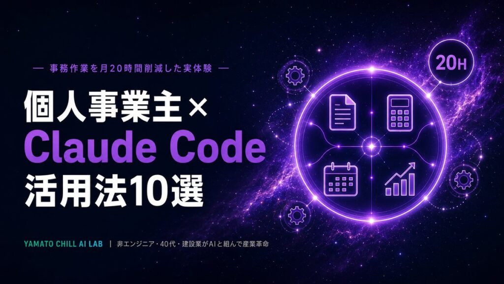 個人事業主の事務作業を月20時間削減した Claude Code 活用法10選のアイキャッチ