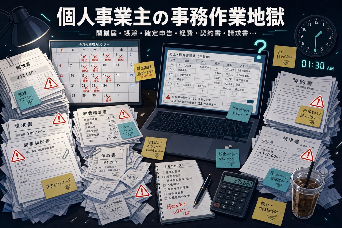 個人事業主の事務作業地獄