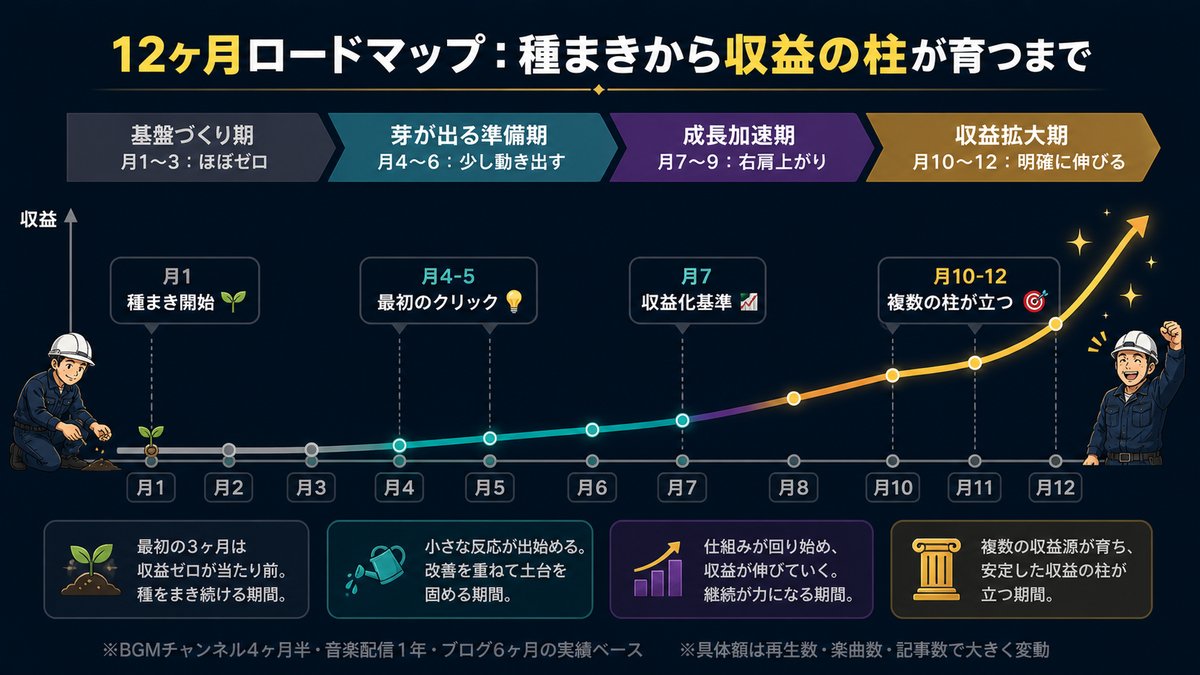 12ヶ月ロードマップ 種まきから収益の柱が育つまでのタイムライン