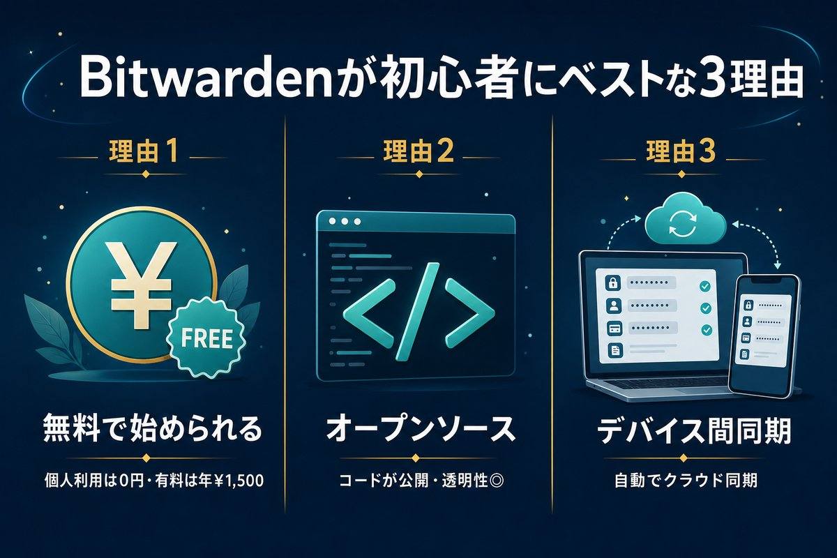 Bitwardenが初心者にベストな3理由