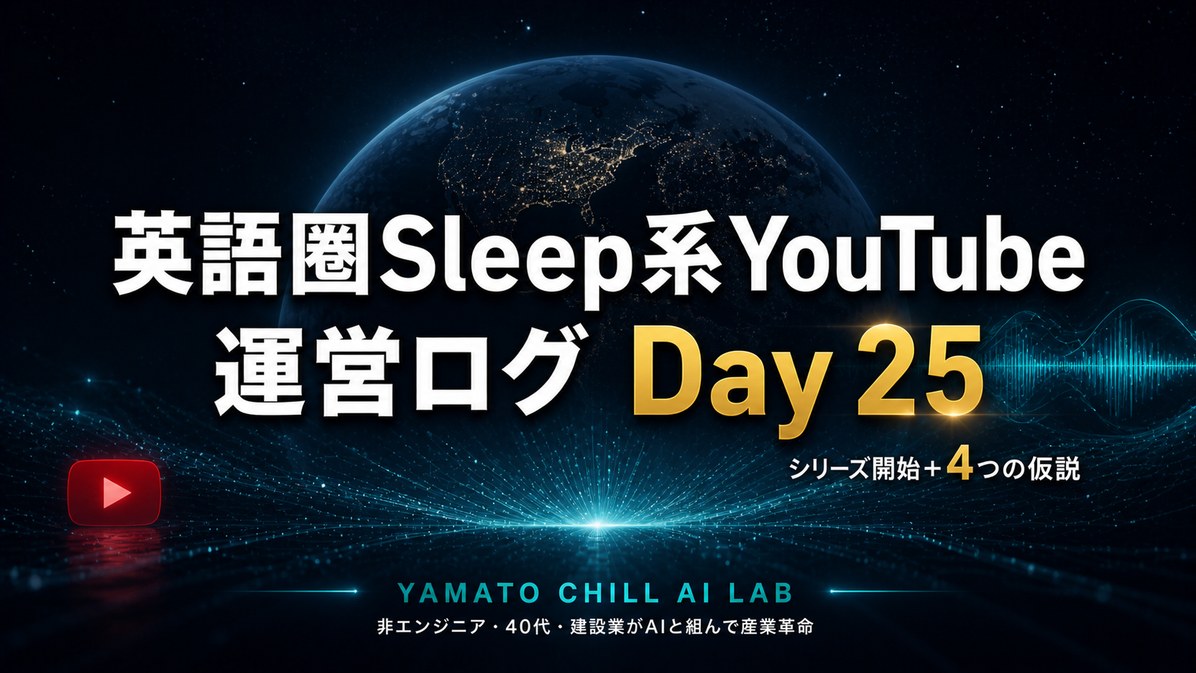 英語圏Sleep系YouTubeチャンネル運営ログ Day25 シリーズ開始＋4つの仮説