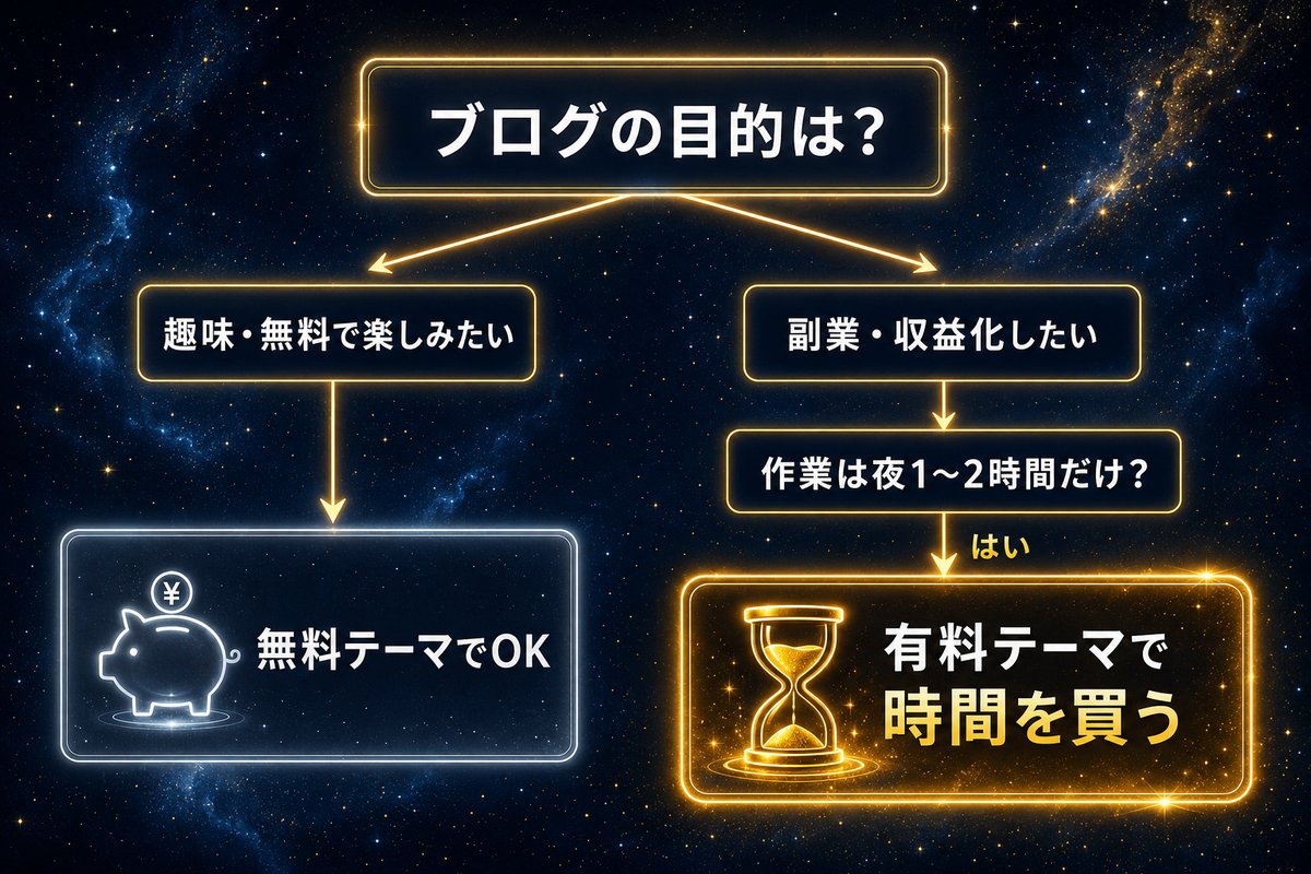 ブログテーマ選びのフローチャート図解