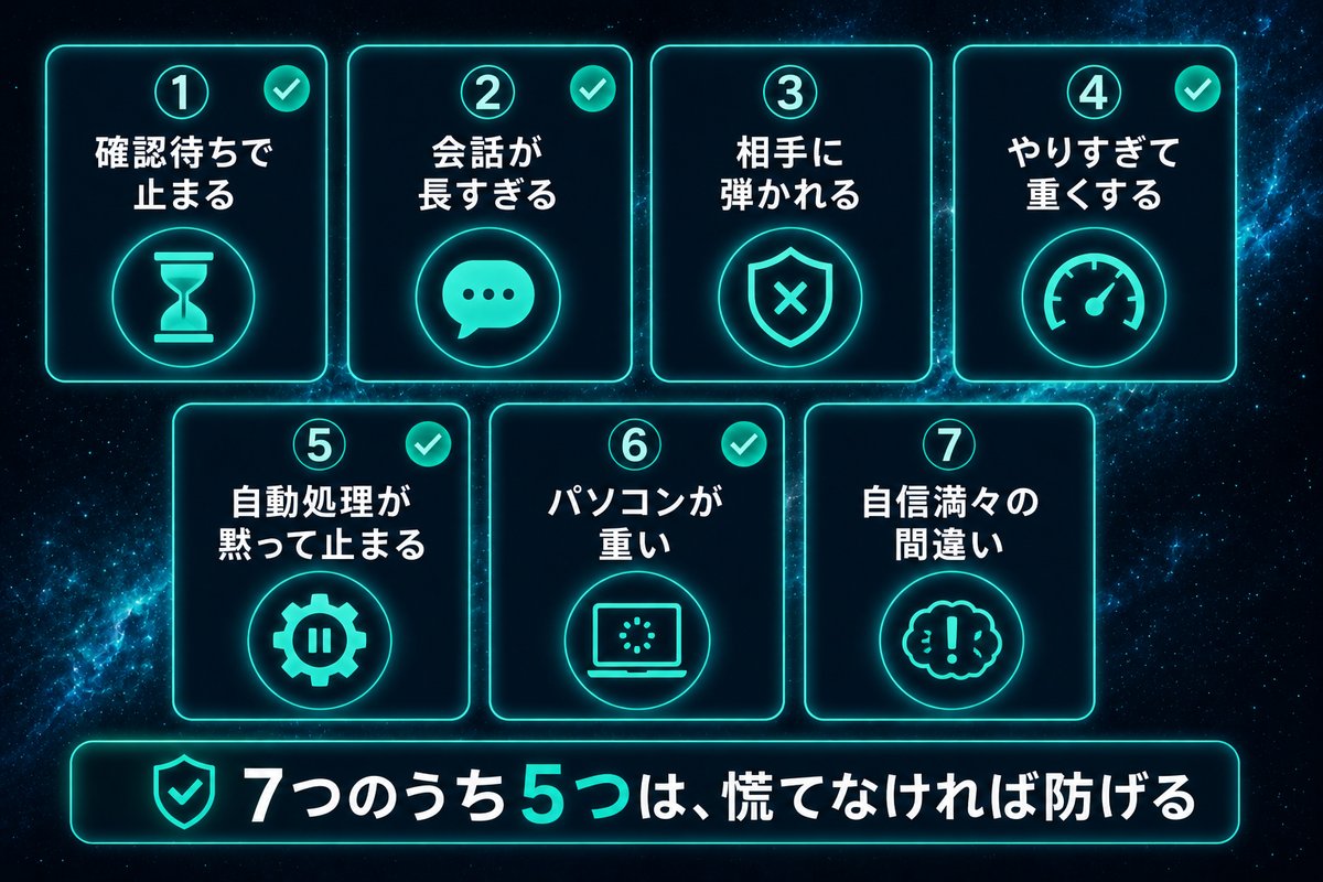 作業が詰まる7つのパターンを整理した分類図