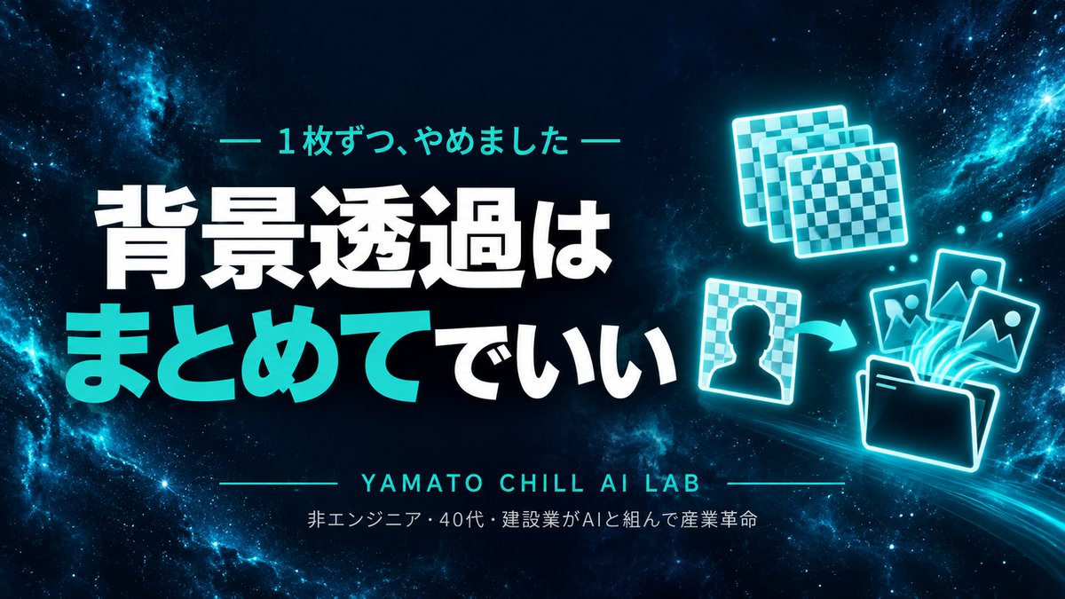 画像の背景をまとめて透明にする作業のイメージ