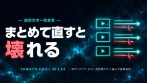 動画の説明文をまとめて書き換える作業のイメージ