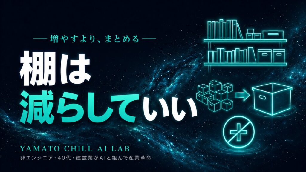 ブログの分類の棚を減らして整理するイメージ