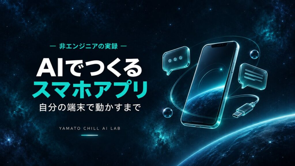 AIと対話して自分のスマホで動くアプリを作るイメージ