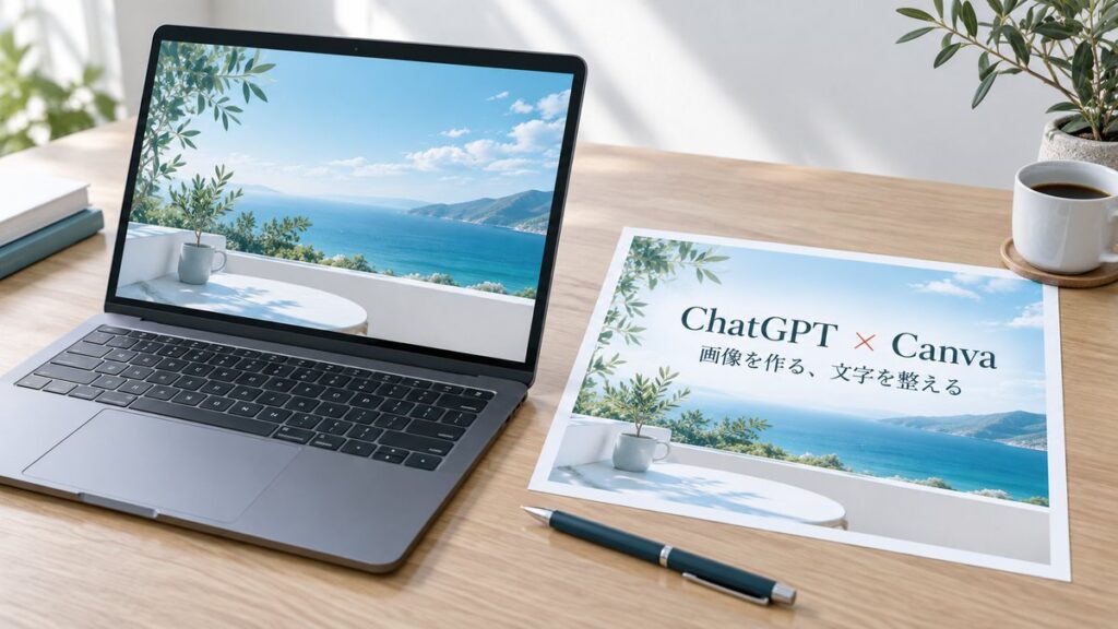 ChatGPTで画像を作りCanvaで文字を整えるチラシ制作の例