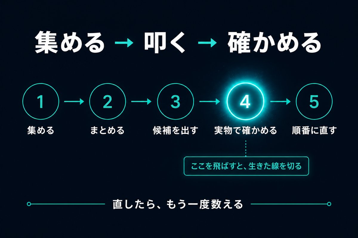 リンク点検を5つの工程で進める手順図