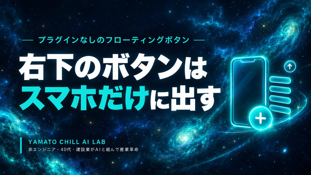スマホの右下の丸いボタンから4つのメニューが開き、上へ戻る矢印がその上に離れて置かれているイメージ