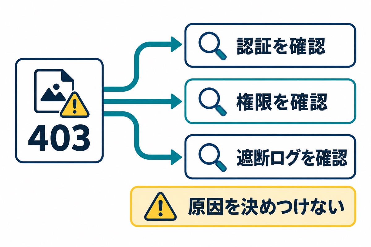 WordPress画像アップロード403の原因候補 認証・権限・WAF遮断ログ