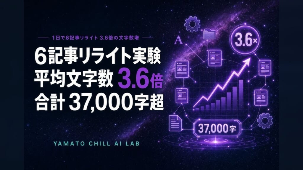 Claude Code に1日で6記事リライトさせた実験 平均文字数3.6倍のアイキャッチ
