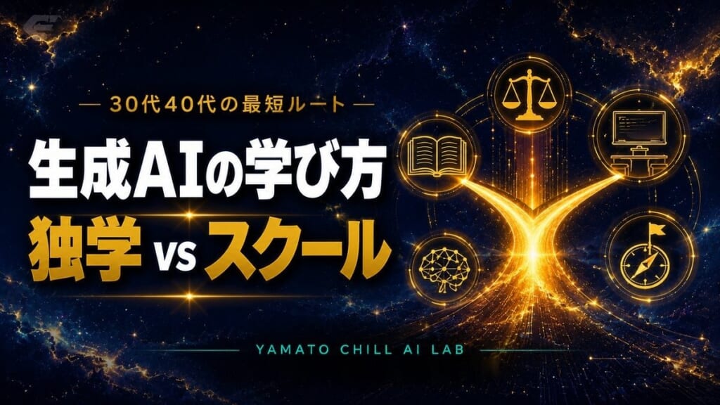 生成AIの学び方を独学とスクールで比べたアイキャッチ