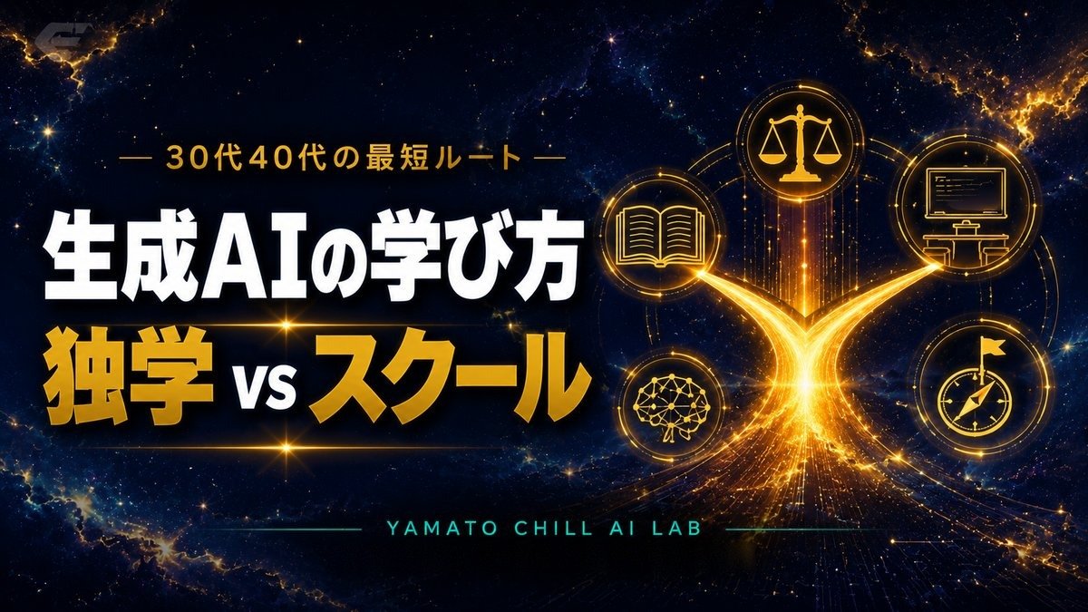 生成AIの学び方を独学とスクールで比べたアイキャッチ