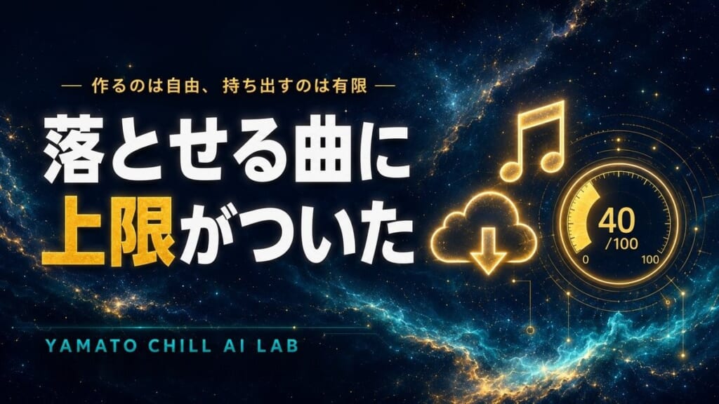 クラウドから曲を持ち出せる回数に上限がついたことを示すイメージ