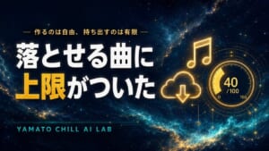 クラウドから曲を持ち出せる回数に上限がついたことを示すイメージ