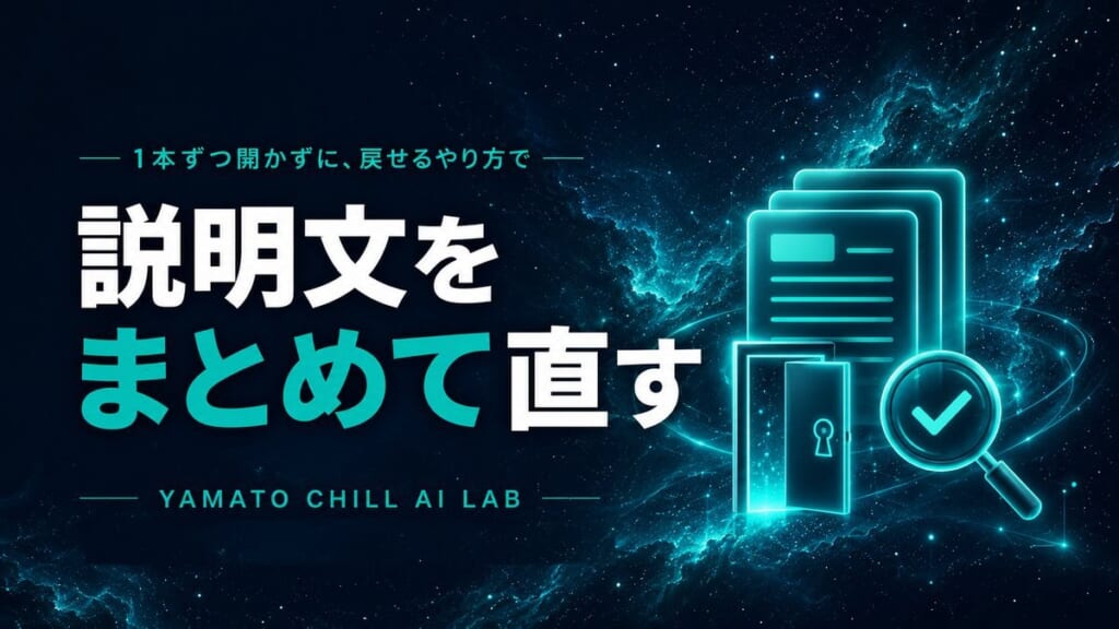 記事の説明文をまとめて直す作業のイメージ