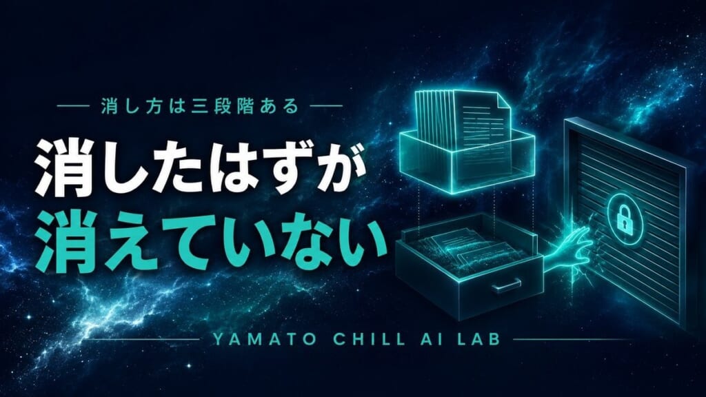 記事をまとめて消したつもりでもまだ残っていることを示すイメージ