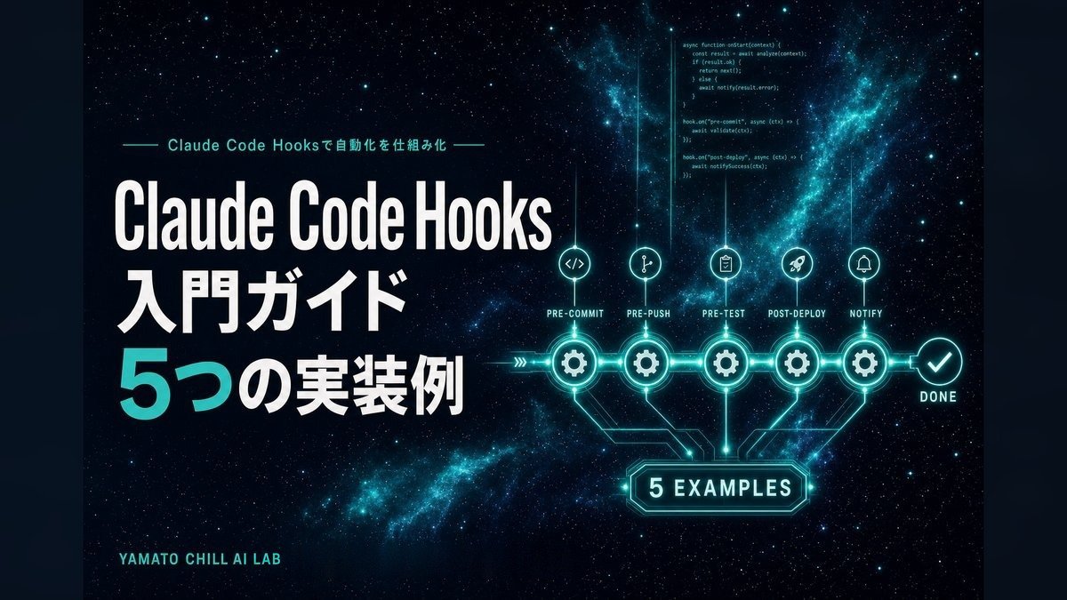 Claude Code Hooks入門5つの実装例のアイキャッチ