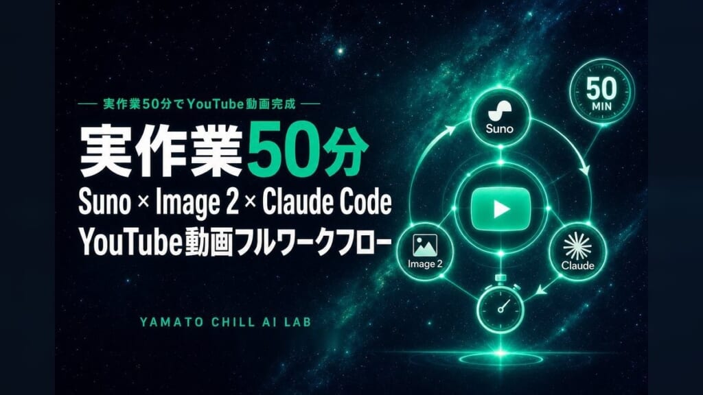 実作業50分でSuno×Image2×Claude CodeのYouTube動画フルワークフローのアイキャッチ