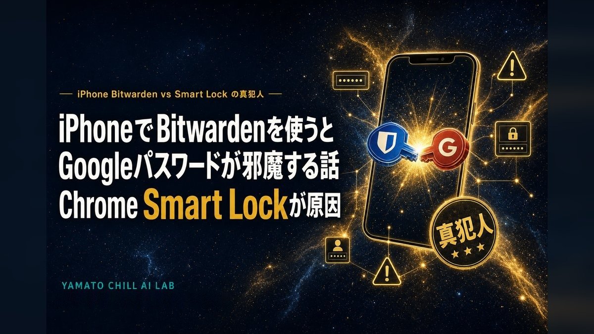 iPhone Bitwarden vs Chrome Smart Lockの真犯人のアイキャッチ